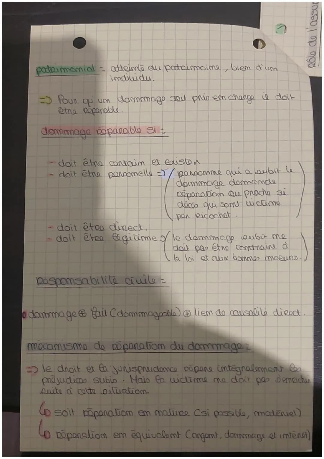 # Droit

Dommage Réparable et differents
Régime de Responsabilité.

dommage böparable:

=> dommage existant suite au acte de la we
pour pouv