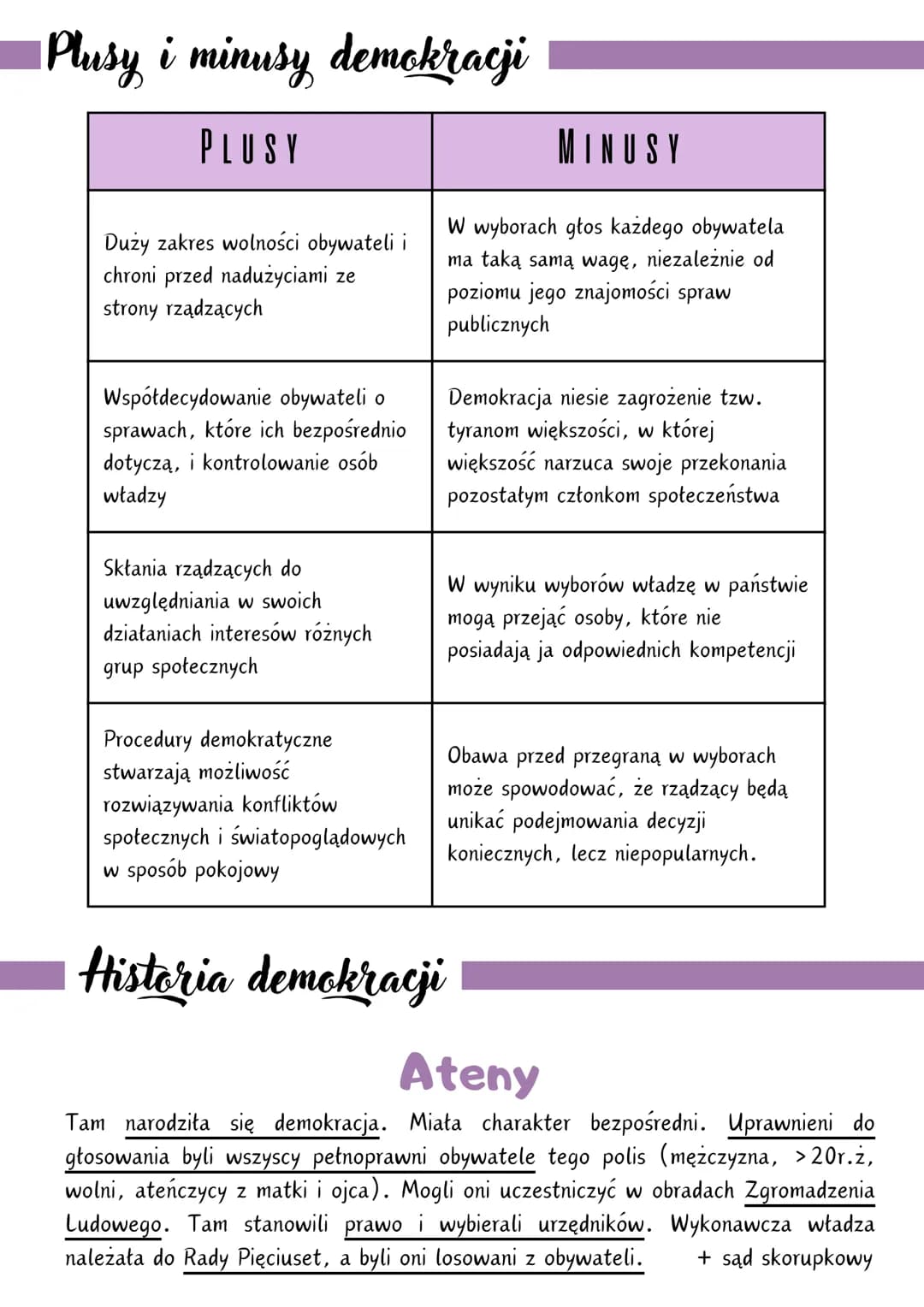 DEMOKRACJA

(z greckiego rządy ludu, ludowładztwo) ustrój polityczny, w którym obywatele mają
prawnie zapewniony udział w sprawowaniu władzy