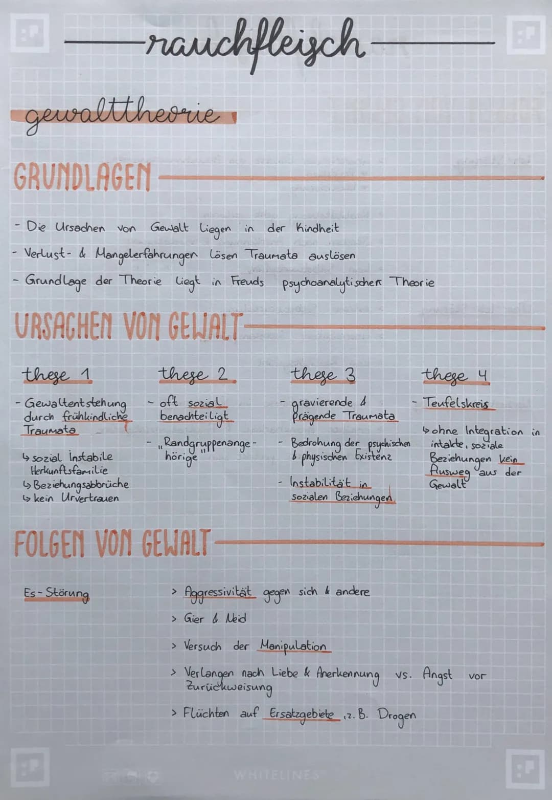 - rauchfleisch

gewalttheorie

GRUNDLAGEN

- Die Ursachen von Gewalt Liegen in der Kindheit
- Verlust- & Mangelerfahrungen Lösen Traumata au