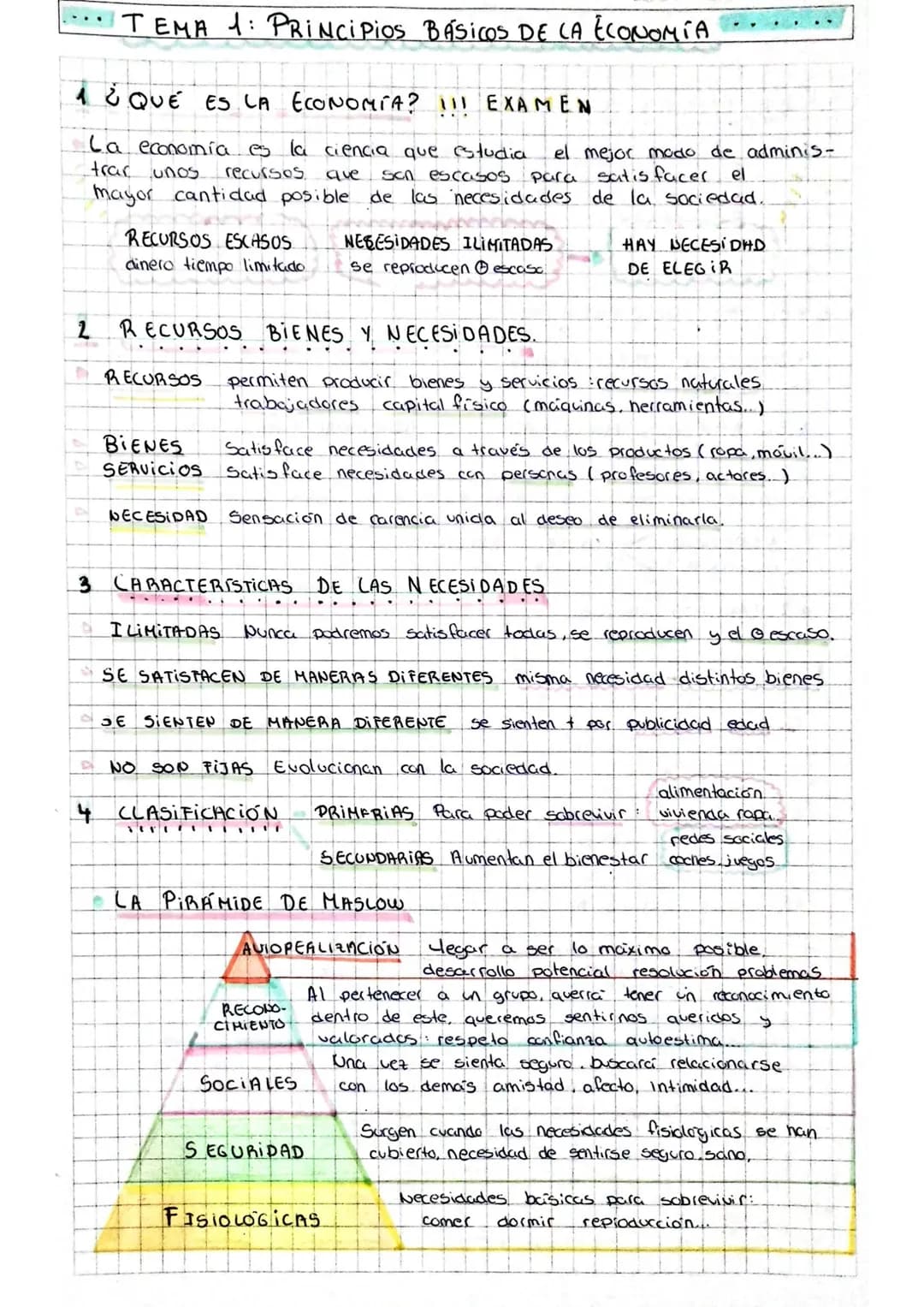 # TEMA 1: PRINCIPIOS BÁSICOS DE LA ECONOMÍA

1 ¿QUÉ ES LA ECONOMÍA? !!! EXAMEN

La economía es la ciencia que estudia el mejor modo de admin