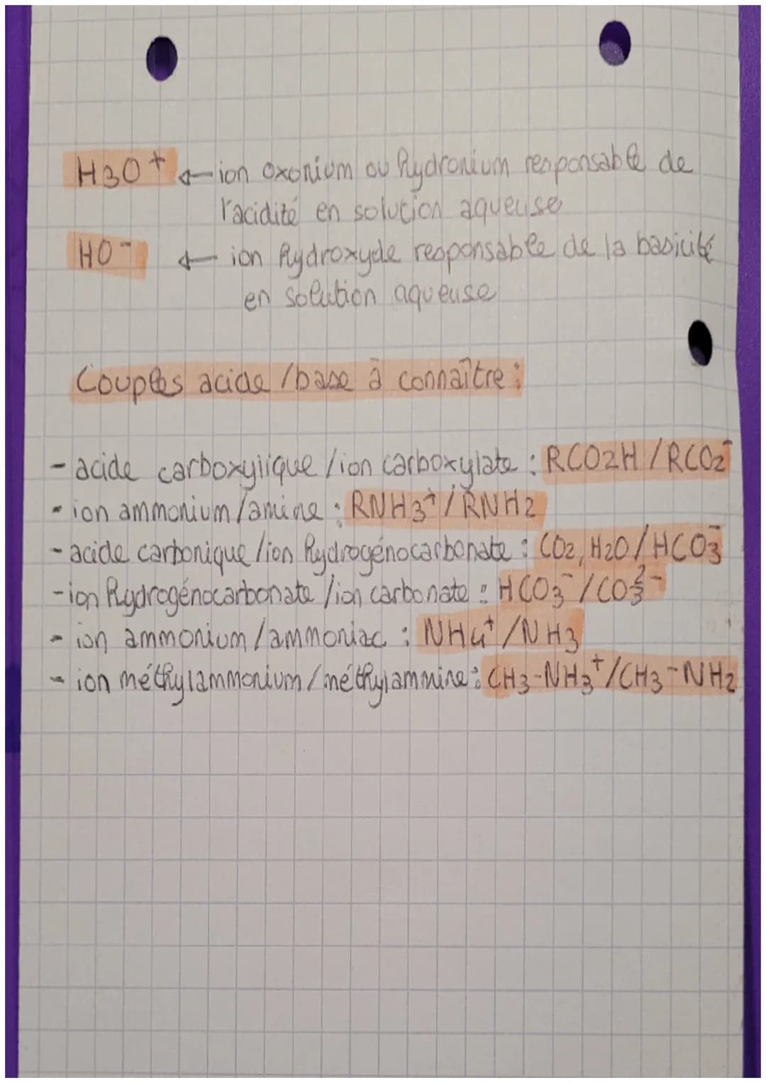 # Chimie Transformation
acide-base

1.

un acide espèce chimique capable de cédes are
moins un ion Rydrogène Ht

eure base: espèce chimique 