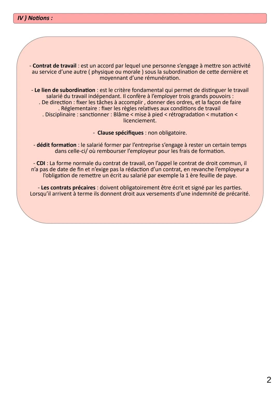 Thème 7
Chap 5
LIMAUX Oriane

Le contrat de travail

Droit
TLE

1) Qu'est-ce qu'un contrat de travail ? :

L'employeur

Pouvoirs de
l'employ