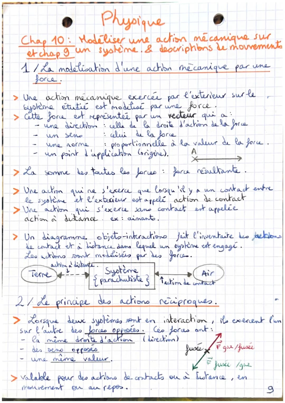 # Physique

Chap 10: Modéliser une action mécanique sur
et chap 9 un système. & descriptions de mouvements

1/La modelisation d'une action m