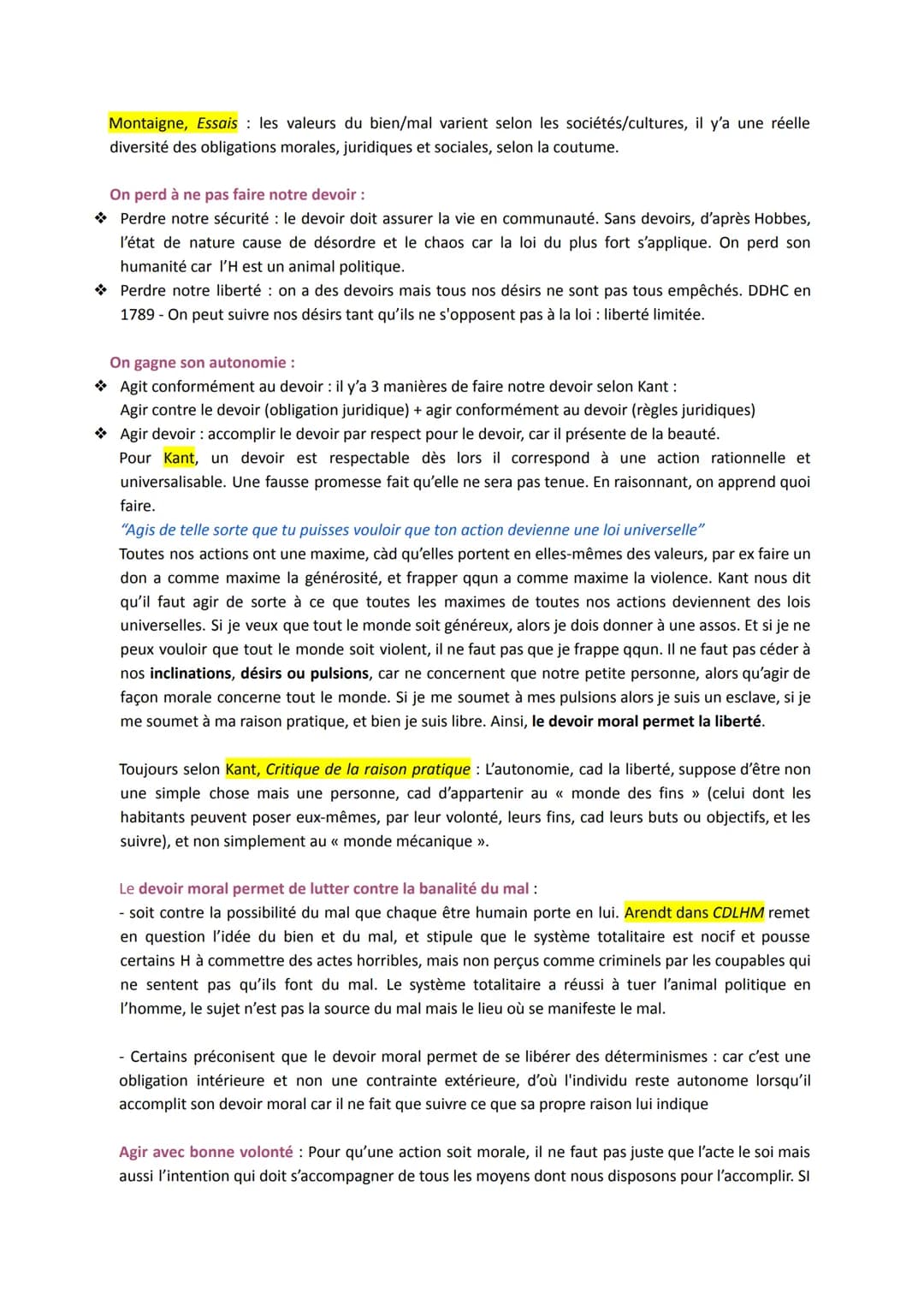 # Le devoir et la morale

◆ Définition: ce que l'on est obligé de faire d'un point de vue moral ou légal, imposé par une autorité
mais avec 