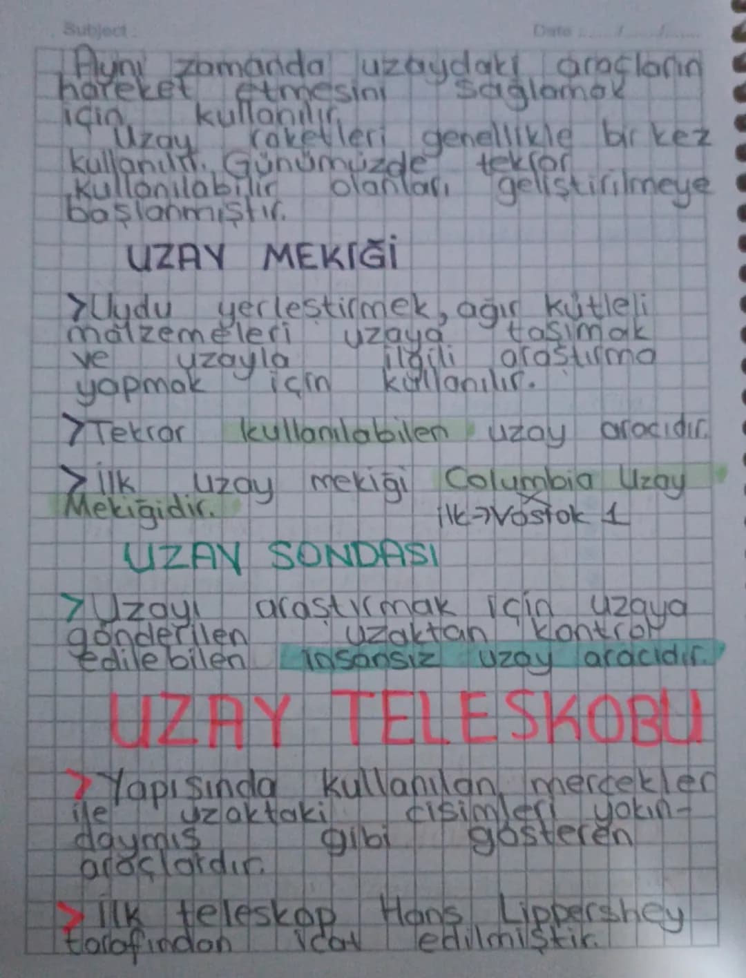 Subject
Date and

# 1. ÜNİTE
## Güneş Sistemi
## ve
## Ötesi

Uzay Araştırmalar,

> Bütün gök cisimlerini, içinde
bulunduran Sonsuz boşluğa
