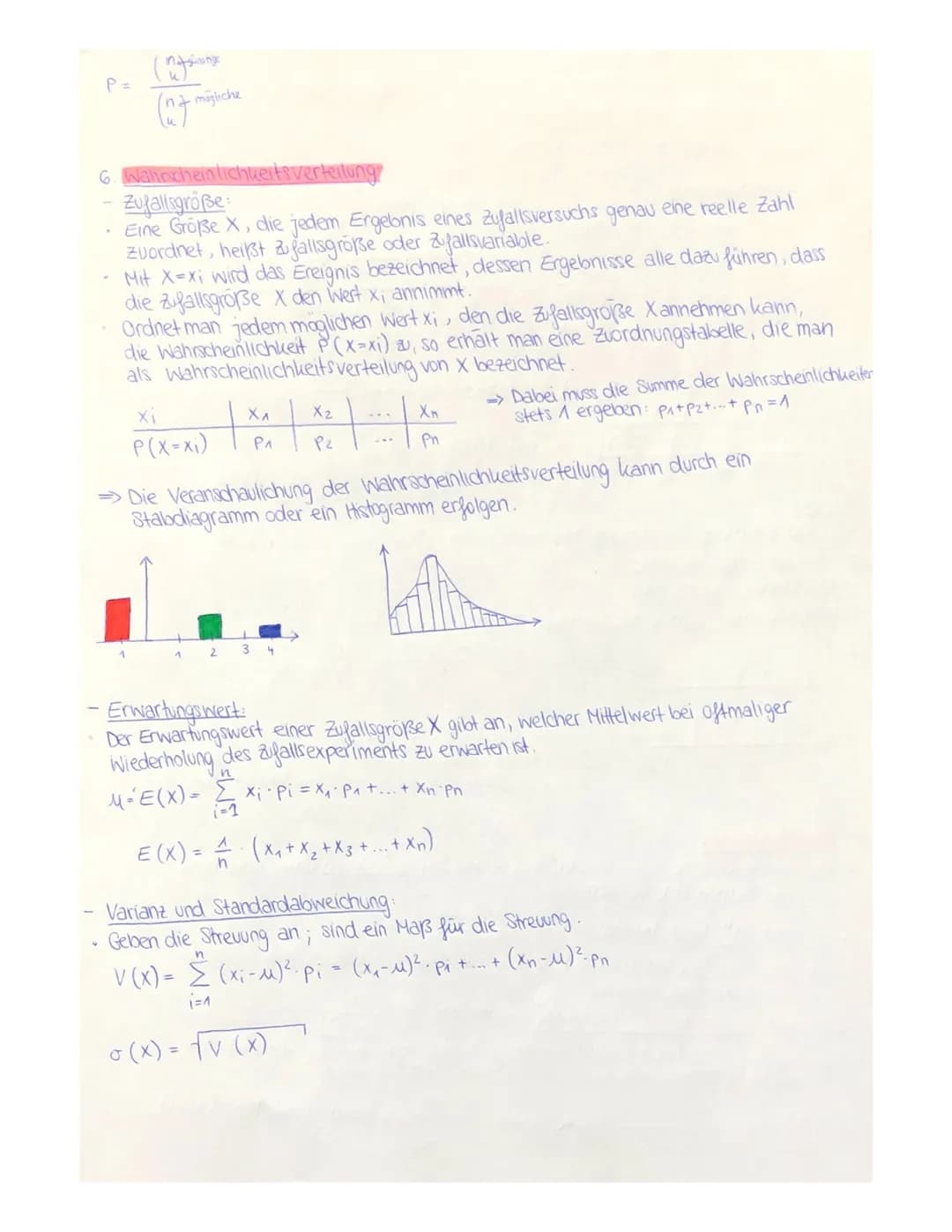 # Stochastik

1.  Grundlegende Begriffe der Stochastik

-   Jedes Zufallsexperiment hat eine Menge S von möglichen Ergelonissen.
-   Die Wah