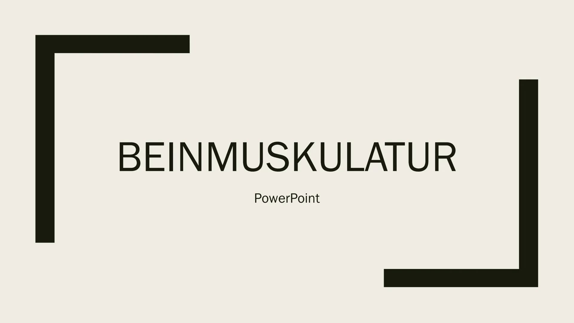 # BEINMUSKULATUR

PowerPoint Inhalt

- Was ist eine Beinmuskulatur
  - Welche Funktion hat sie
- Beinmuskulatur im Alltag
  - Wie wichtig is