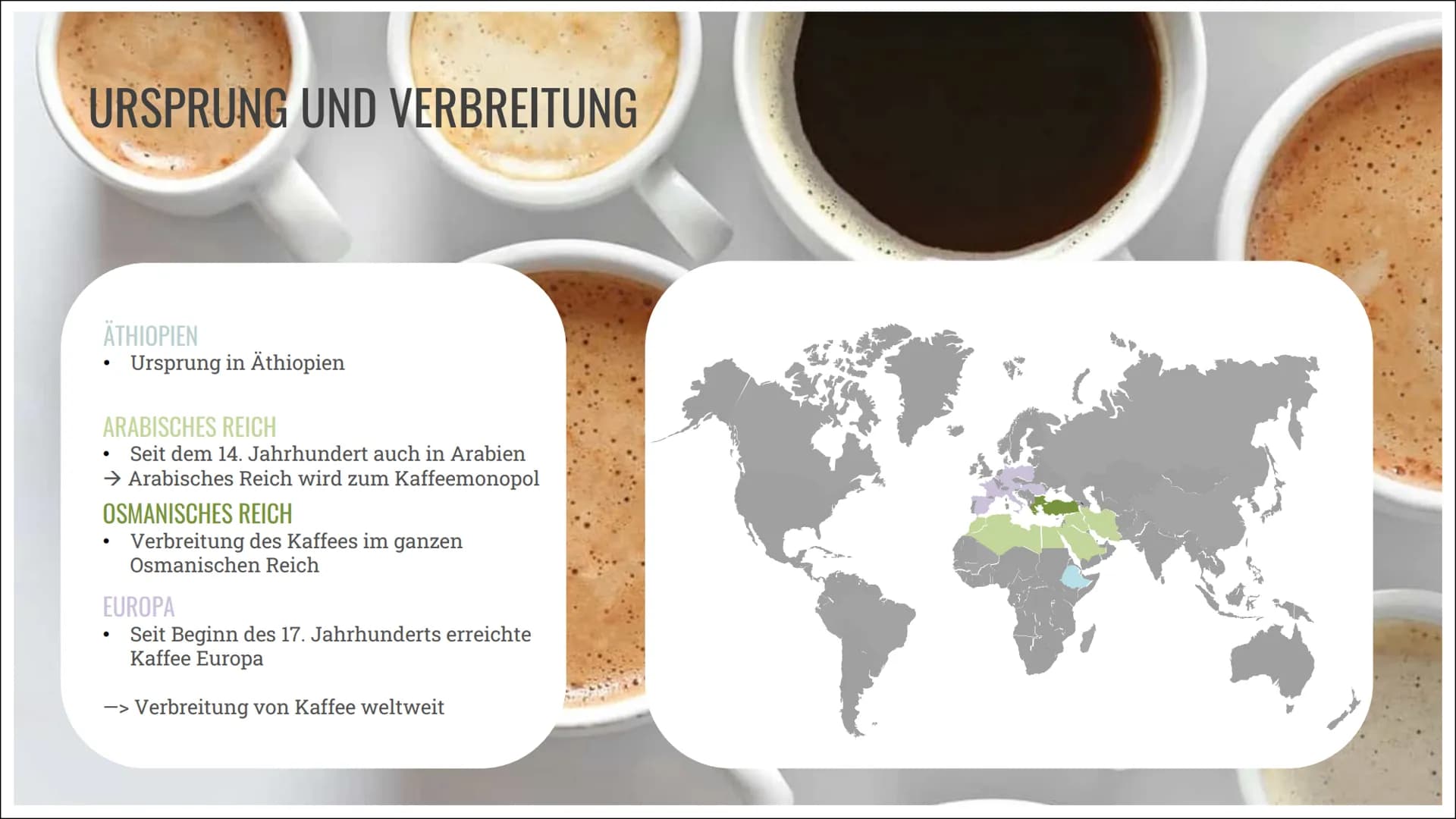 # KAFFEE &
# KOFFEIN

Alles über die Nutzung, die
Wirkung und die Sucht INHALT

01 ALLGEMEINES
Geschichte, Vorkommen und
Herstellung

02 KON