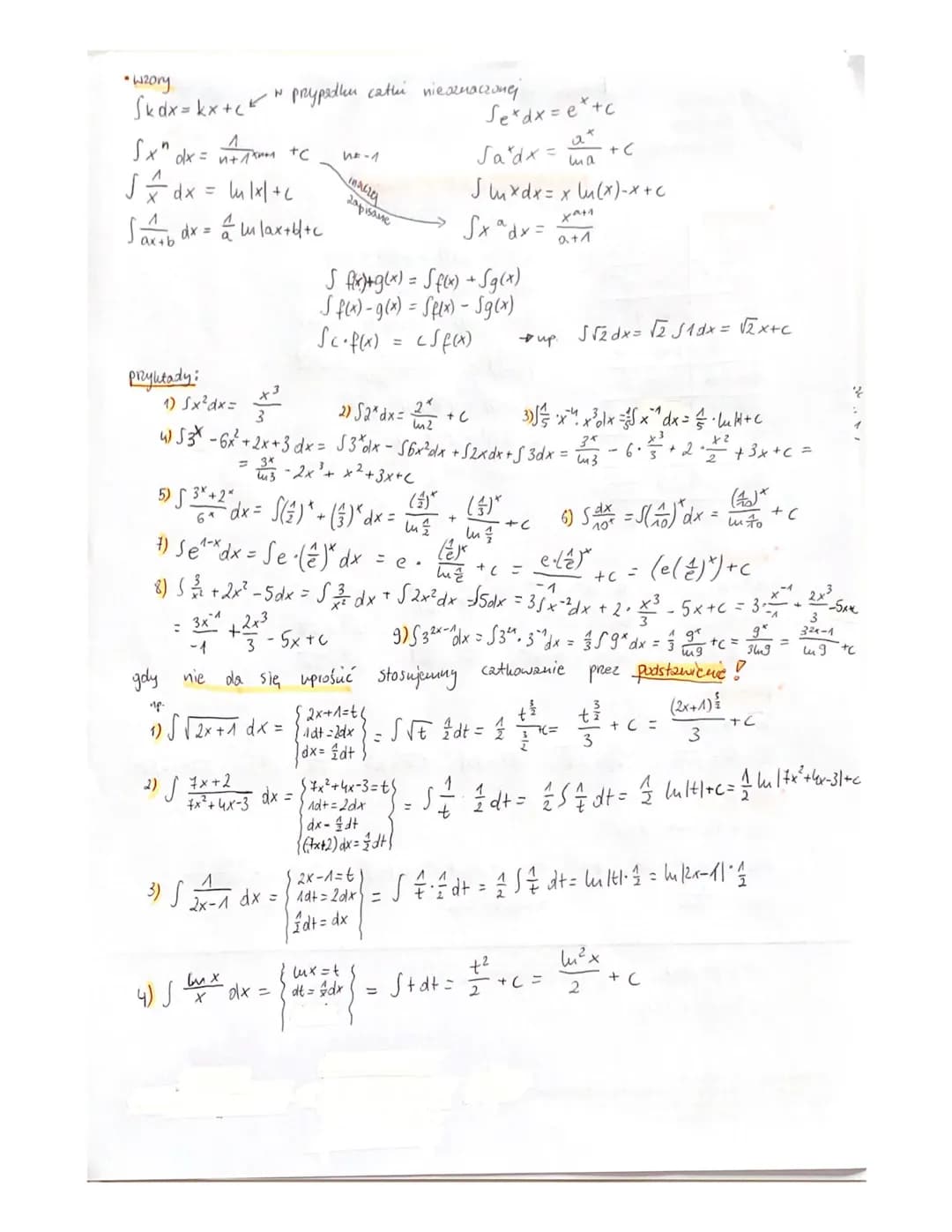 * pachodne

$f(x)= c$ $f'(x)=0$

$f(x)= x^n$ $f'(x)=nx^{n-1}$

$f(x) = x$ $f'(x)= 1$

$f(x)=\frac{1}{x}$ $f'(x)=-\frac{1}{x^2}$

$f(x)=\sqrt