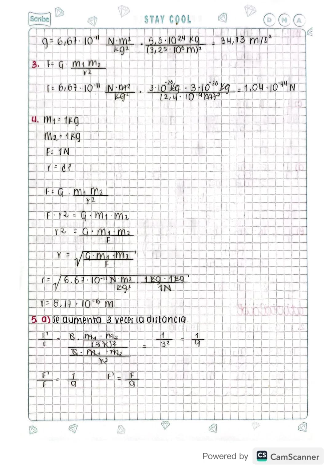 DMA
KEEP IT SIMPLE
# ley de gravitación universal
ACTIVIDAD:
Resuelve correctamente:
Ocoue le pasará a la fuerza gravitacional sí?
a)se dupl