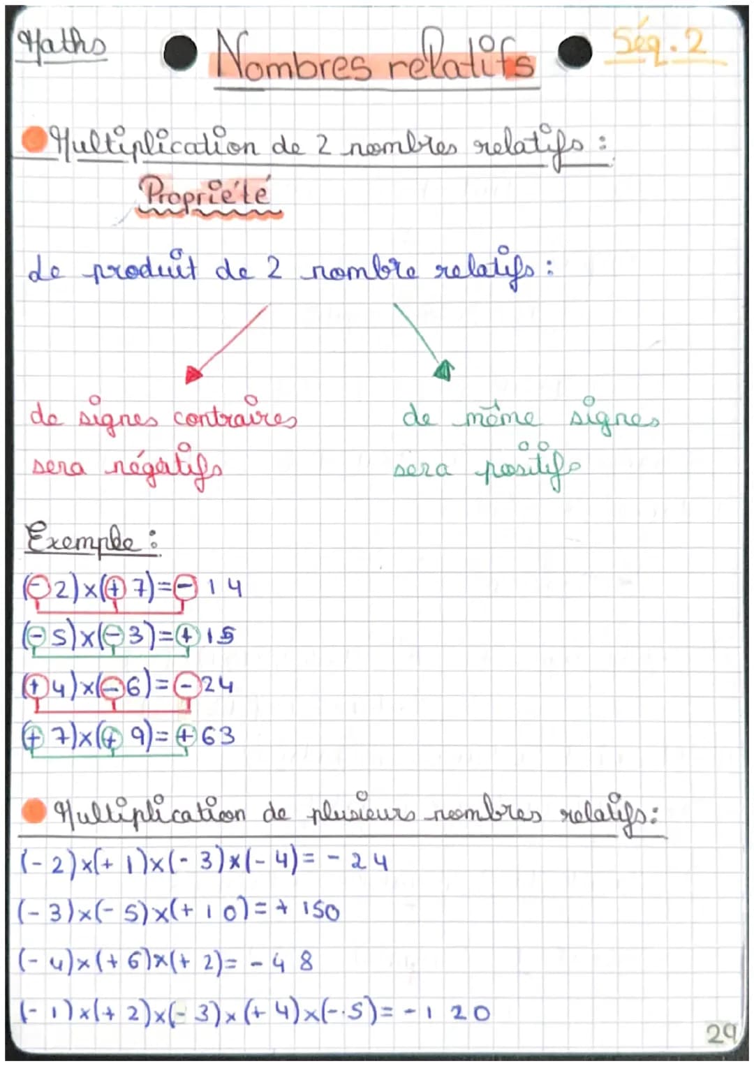 Haths Nombres relatifs 569.2

Multiplication de 2 nombres relatifs :

Propriete

de produit de 2 nombre relatifs :

de signes contraires.

d