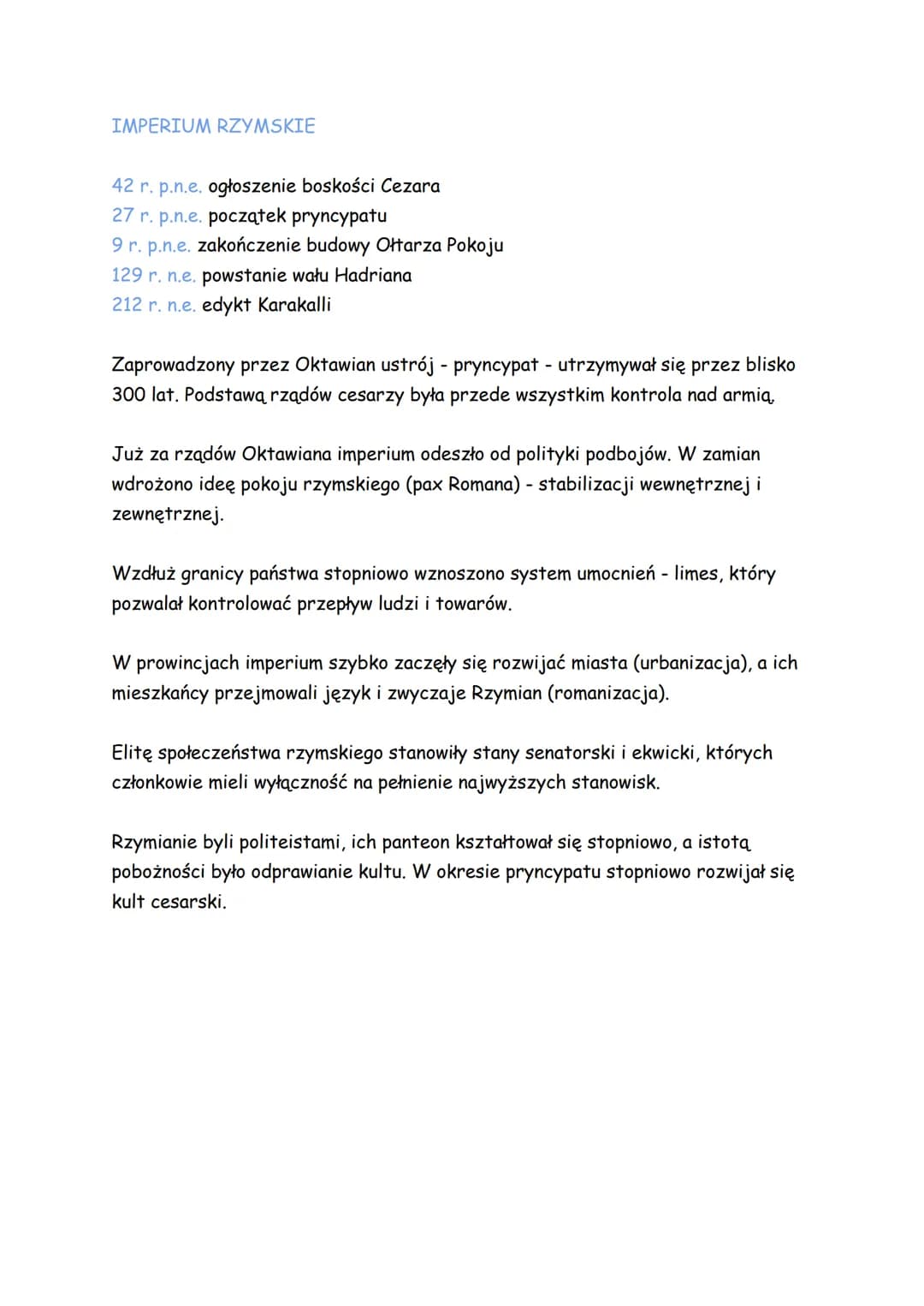 REPUBLIKA RZYMSKA

753 r. p.n.e. założenie Rzymu

509 r. p.n.e. wprowadzenie republiki

494 r. p.n.e. powołanie urzędu trybuna ludowego

449