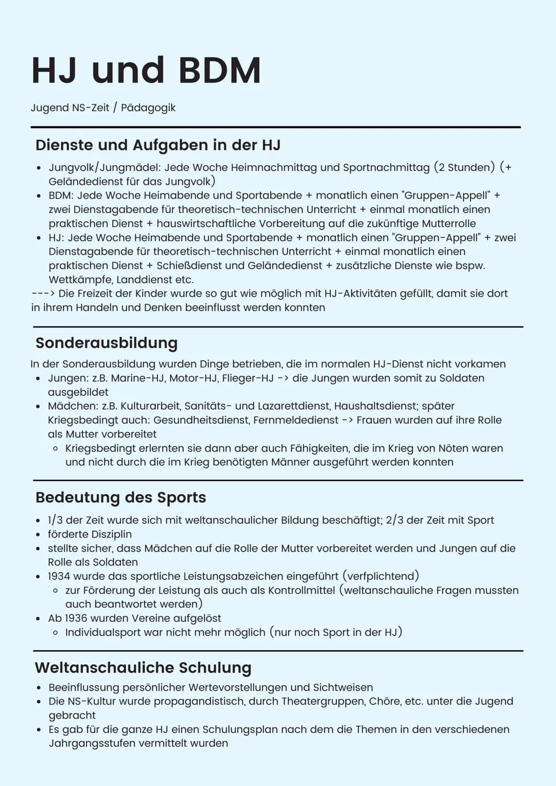 # Hitler als Erzieher
Jugend NS-Zeit / Pädagogik

Prinzipien Hitlers

Führer-Gefolgschaftsprinzip (Autorität und Gehorsam)
Prinzip des Rasse