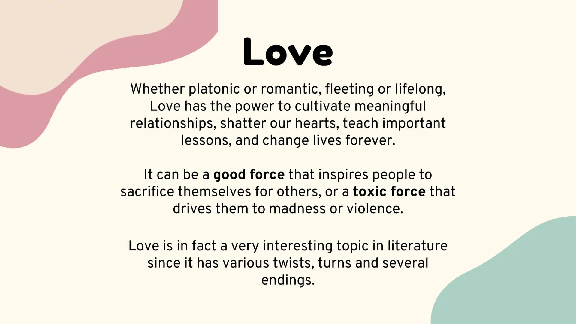 ### Liceo Classico Siotto Pintor

# Love in Literature

Gaia Corona e Gabriele Secci # Love
Whether platonic or romantic, fleeting or lifelo