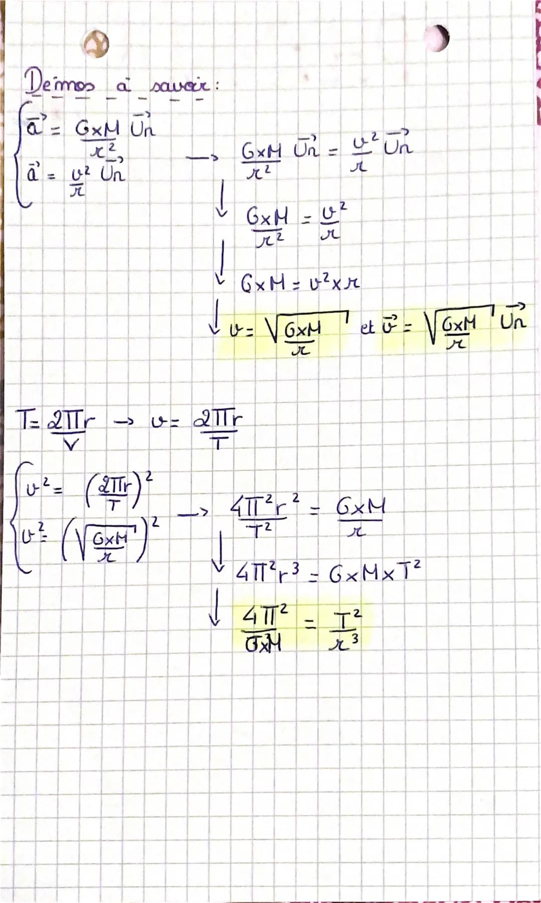 # PHYSIQUE A

spé

Mouvements arcu laires 3

repect de Frenet:

$
\vec{a} = a_n \vec{U_n} + a_t \vec{U_t} = \frac{v^2}{R} \vec{U_n} + \frac{