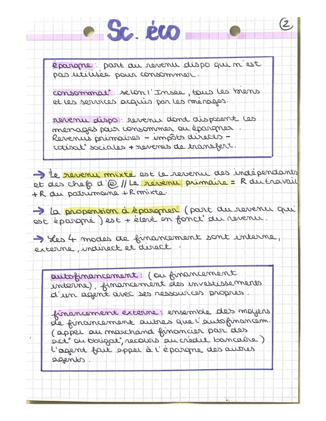 Sc. éco

→CH.9: COMMENT LES AGENTS ÉCO SE FINANCENT-ILS?

I/QUELS SONT LES PRINCIPES DE FINANCEMENT
DE L'ECO?

Financement de l'éco: désigne
