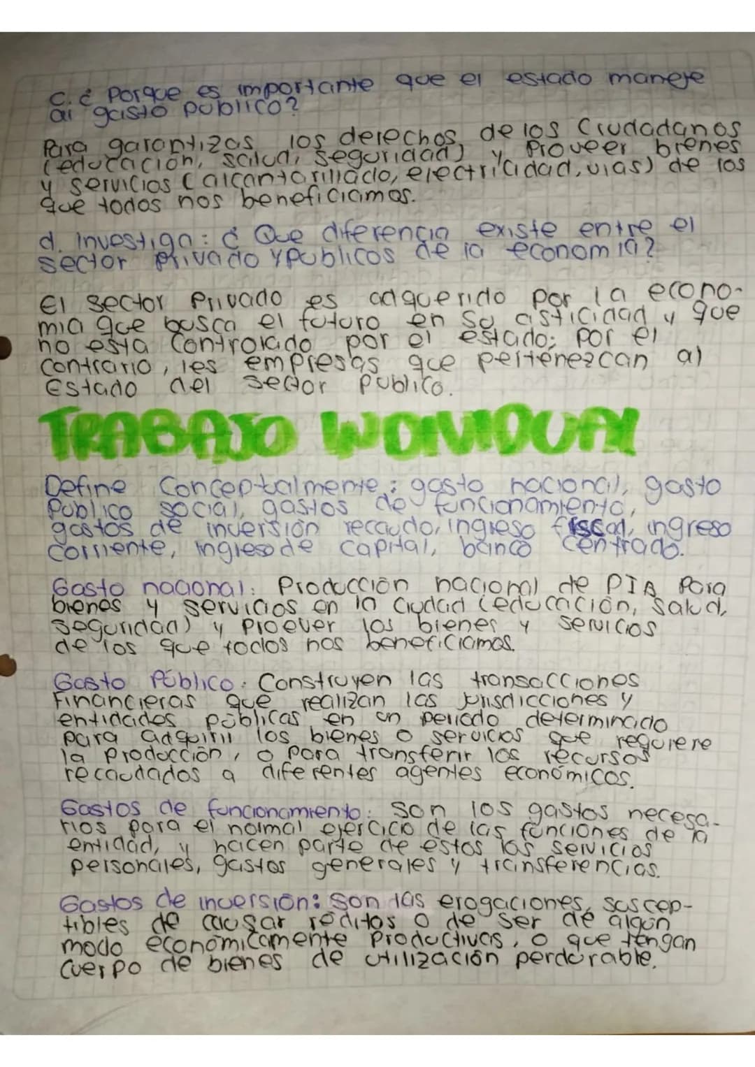 # FUNCIONES
# ECONOMICAS
# DEL ESTADO
muestre actualmente
• Elabora un grafico que muestre
Cuanto dinero se invierte en el gasto Publico Con