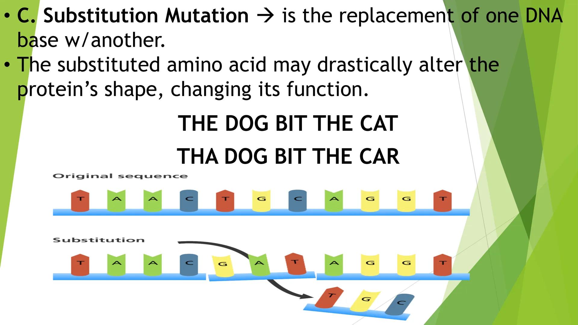 MUTATION • Changes in the protein structure or level of expression
may lead to changes in cellular properties and behavior,
as a result, the