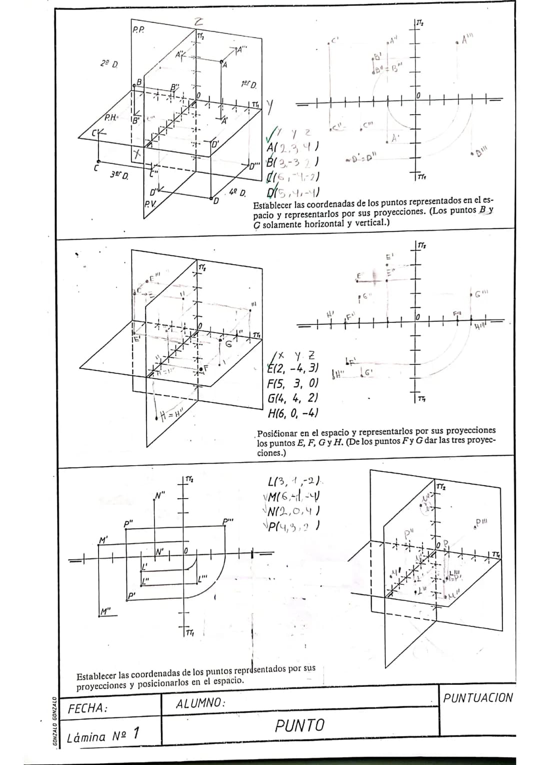 
<h2>Plano Vertical (PV) y Plano Horizontal (PH)</h2>
<p>Hay dos tipos de planos en el sistema diédrico, el plano vertical (PV) y el plano h