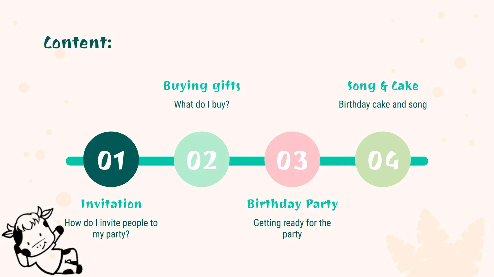 生日晚会
Birthday
Party Key Vocabulary:

舞会
wuhui
dance party; ball (n)

礼物
liwù
gift; present (n)

送
sông
to give as a gift (v)

接
jiē
to catch