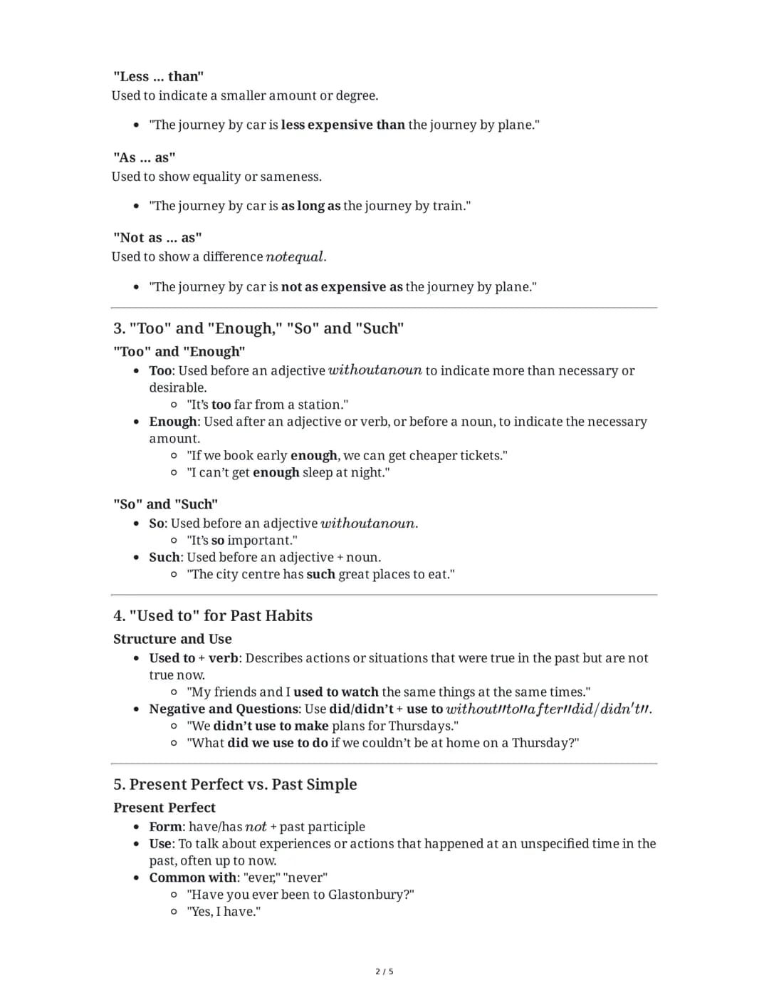 English Grammar Reference and Practice Summary
This summary covers key grammar points from the provided images, focusing on
comparatives and