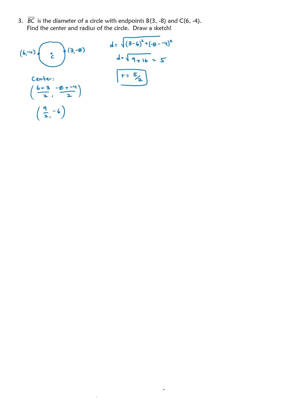 480/81
Day 1
Notes

# DISTANCE AND MIDPOINT NOTES

OBJECTIVE:
1) Calculate distance between two points and find the midpoint of a segment in
