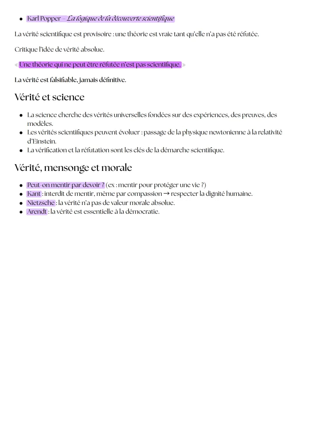 Vérité
Conformité d'un énoncé à la réalité, ou comme la cohérence logique d'un discours. C'est aussi une
valeur liée à la connaissance, à la