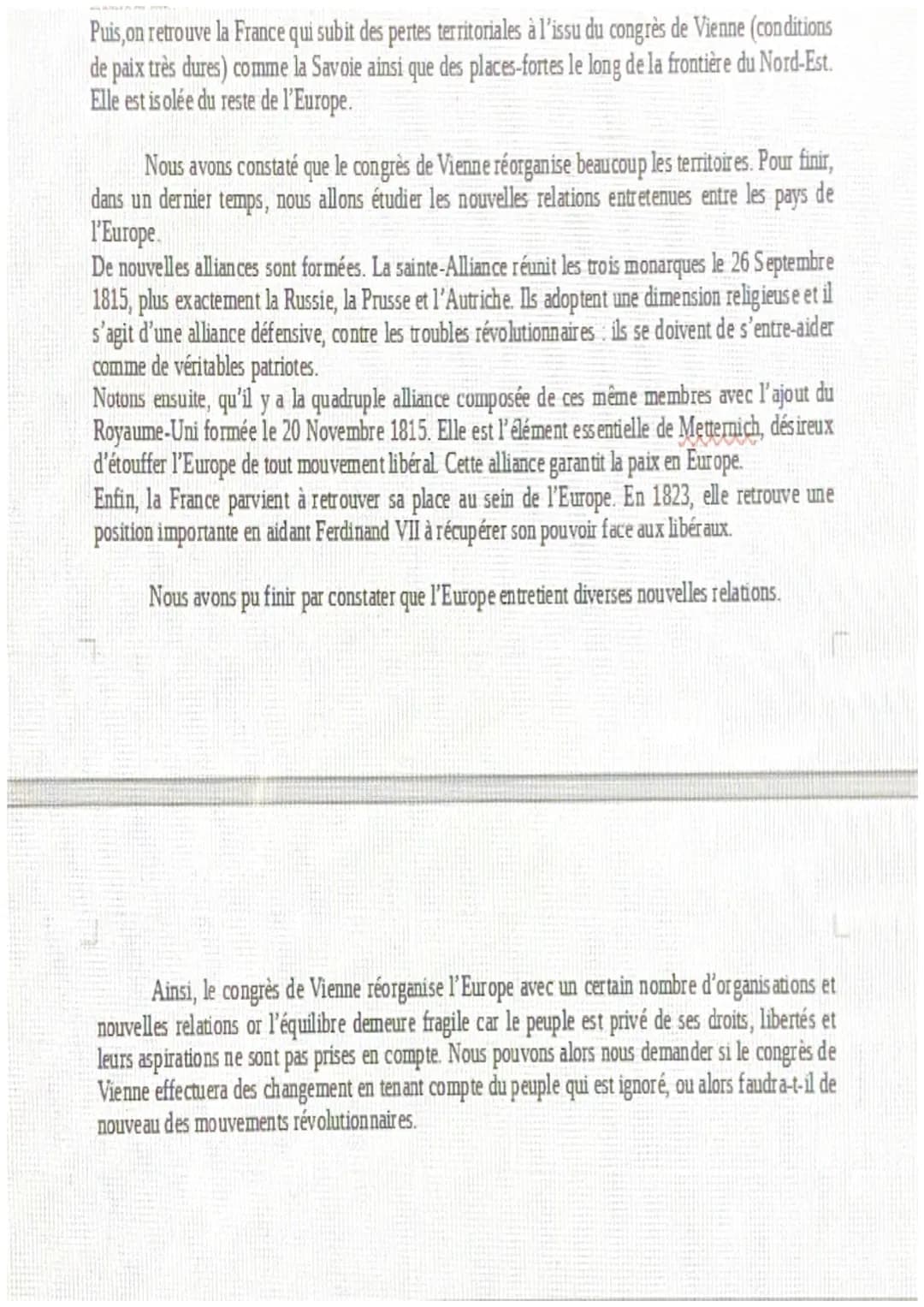 # Devoir facultatif d'Histoire: Comment le congrès de Vienne réorganise-t-il l'Europe ?

Suite à la défaite de Waterloo le 18 Juin 1815, c'e