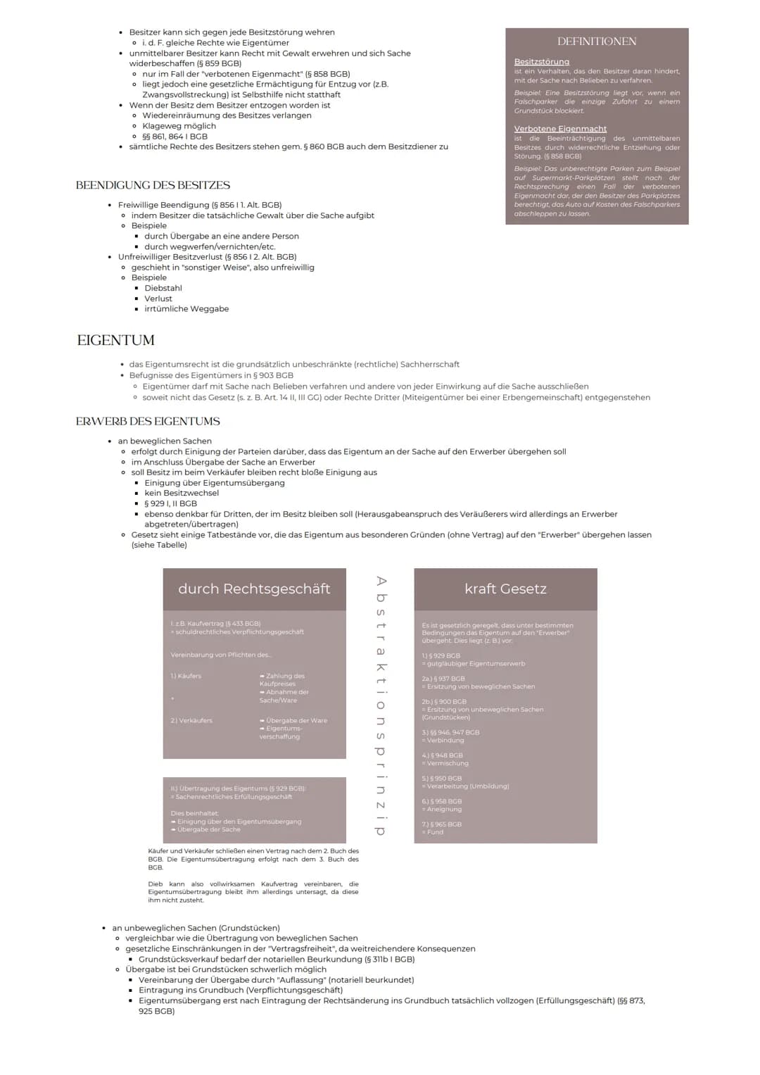 # Sachenrecht

ALLGEMEINE GRUNDLAGEN

*   3. Buch des BGB (§§ 854-1296 BGB) Nebengesetze
*   regelt die Rechtsbeziehung zwischen Personen zu