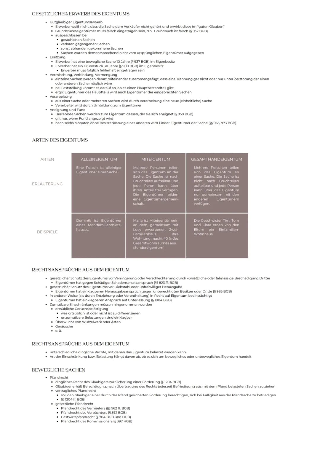 # Sachenrecht

ALLGEMEINE GRUNDLAGEN

*   3. Buch des BGB (§§ 854-1296 BGB) Nebengesetze
*   regelt die Rechtsbeziehung zwischen Personen zu