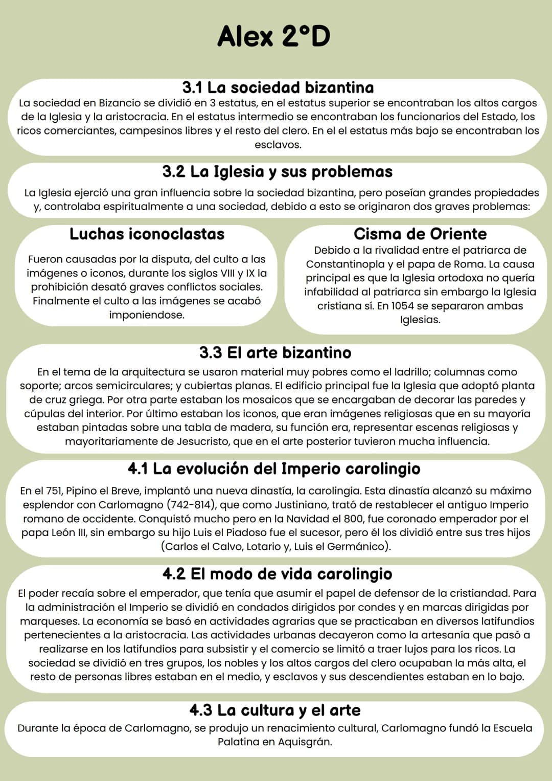 # Alex 2°D

Tema 1. El inicio de la Edad Media.
Germanos, bizantinos y carolingios

1.1 El inicio de la Edad Media, sus civilizaciones y sus