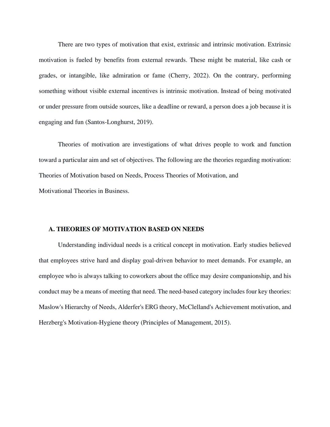 I. INTRODUCTION

According to Nader (2019), two factors affect an individual's performance: the type of
existing leadership and personal mot
