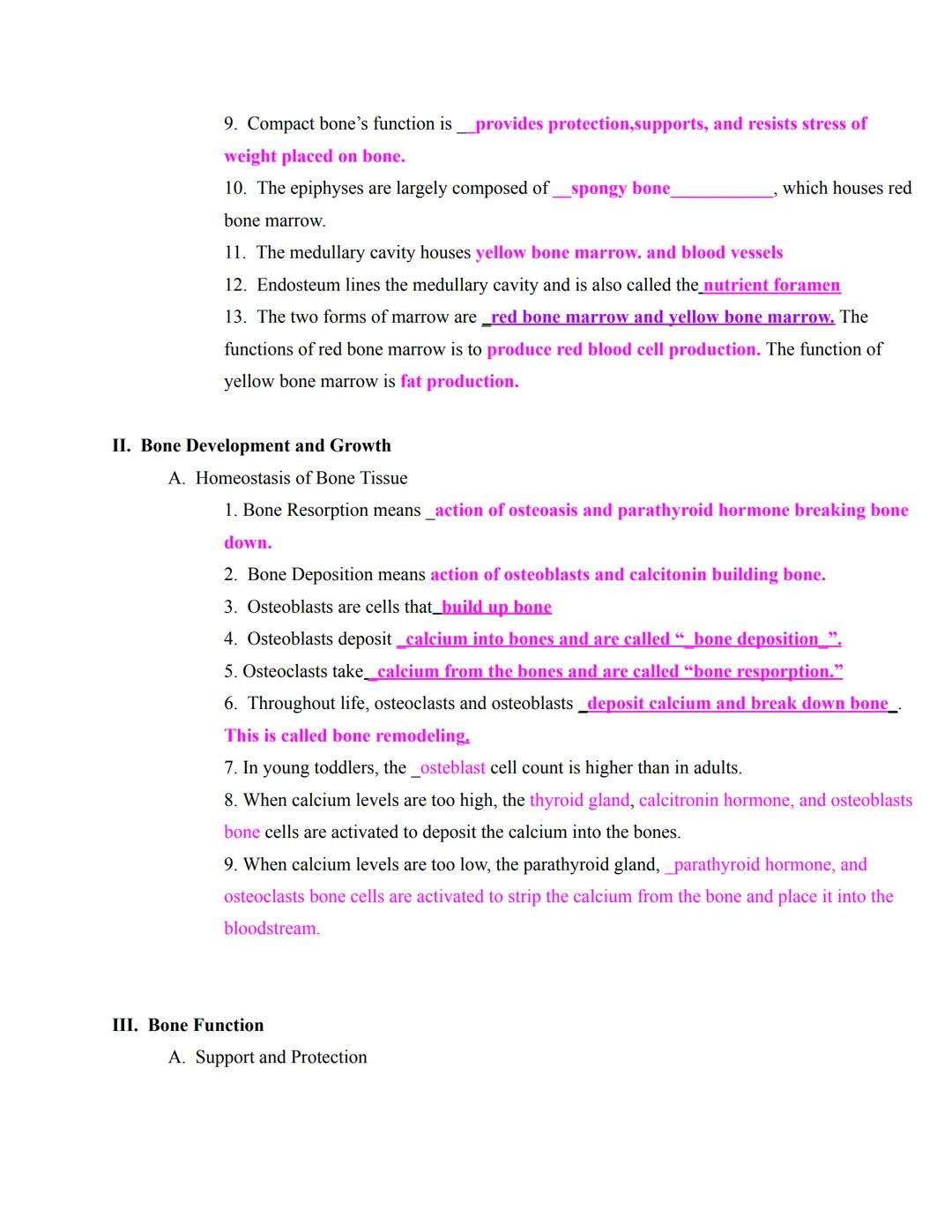 Skeletal System/Joints Study Guide

I. Bone Structure

A. Bone Classification

1. The five classes of bone according to shape are flat, long