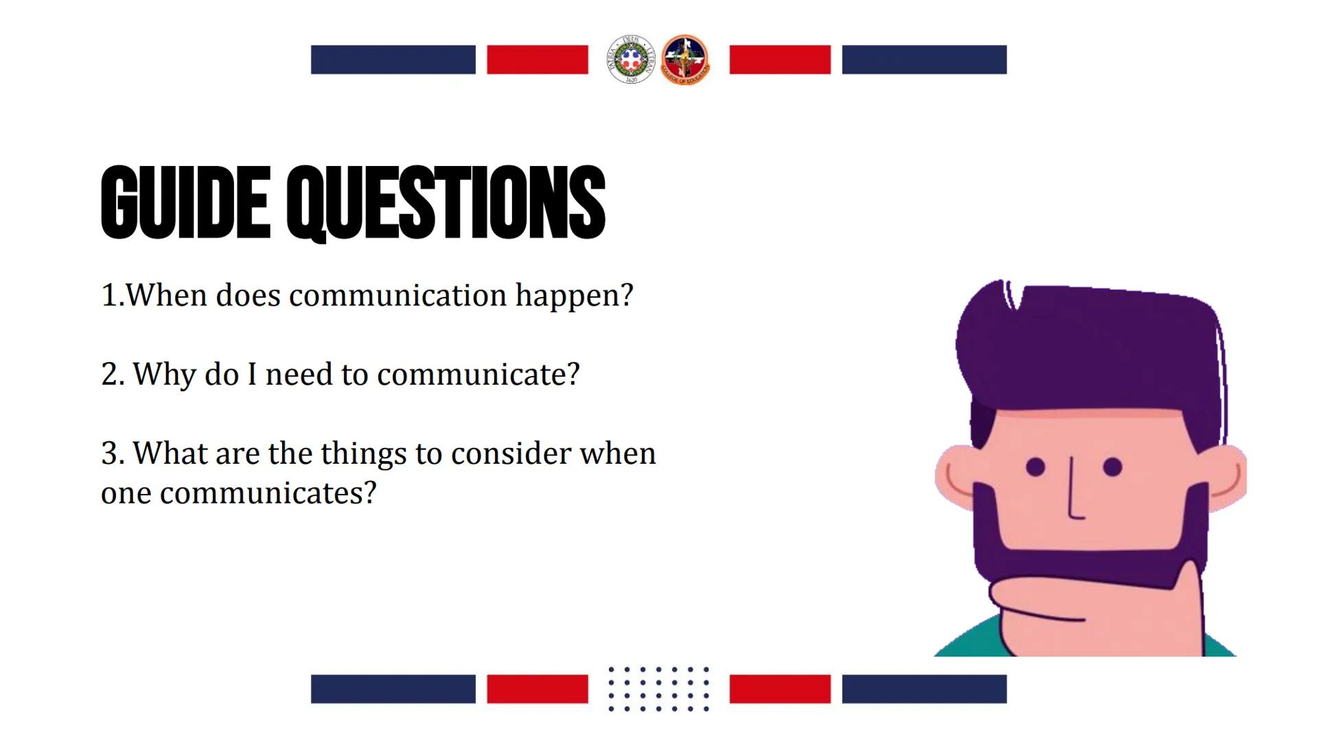 ![US](ImageURL)
![LETRA](ImageURL)
![DUCA](ImageURL)
COLEGIO DE SAN JUAN DE LETRAN
COLLEGE OF EDUCATION

GE10

PURPOSIVE
COMMUNICATION

INST