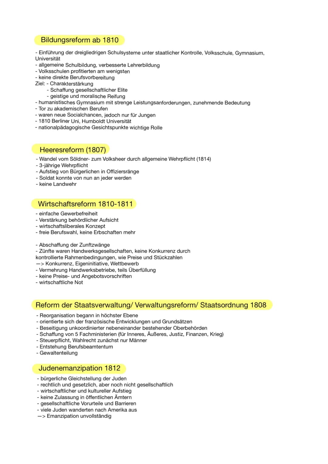 # Die preußischen Reformen
Zeitraum: 1807-1815

„Revolution von Oben", Einstieg in Industrialisierung
- auch Stein-Hardenbergsche Reformen
-