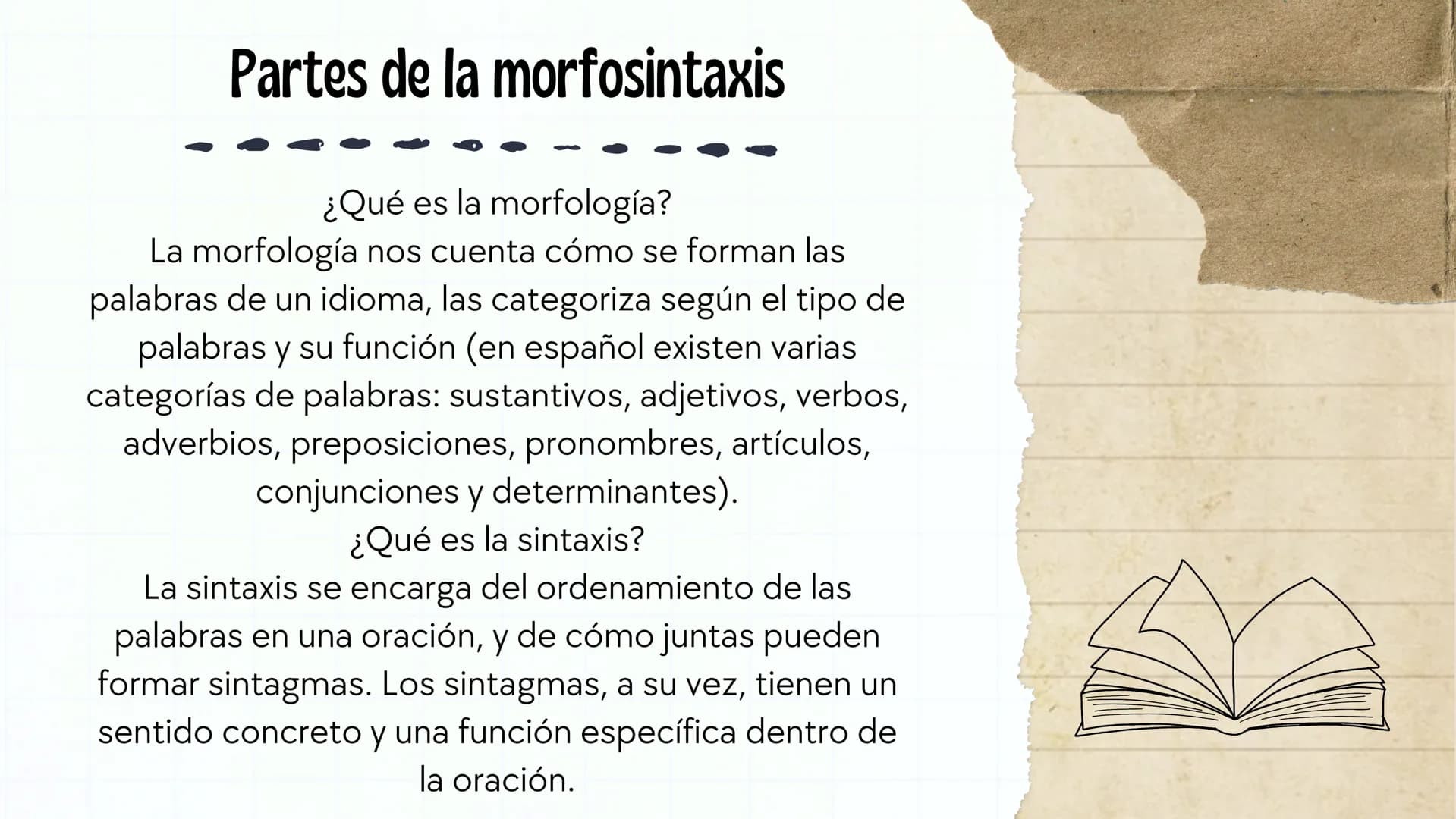 # ¿Que es La

morfosintaxis?

+La morfosintaxis es la parte de la gramática que se encarga de
estudiar tanto las formas de las palabras como