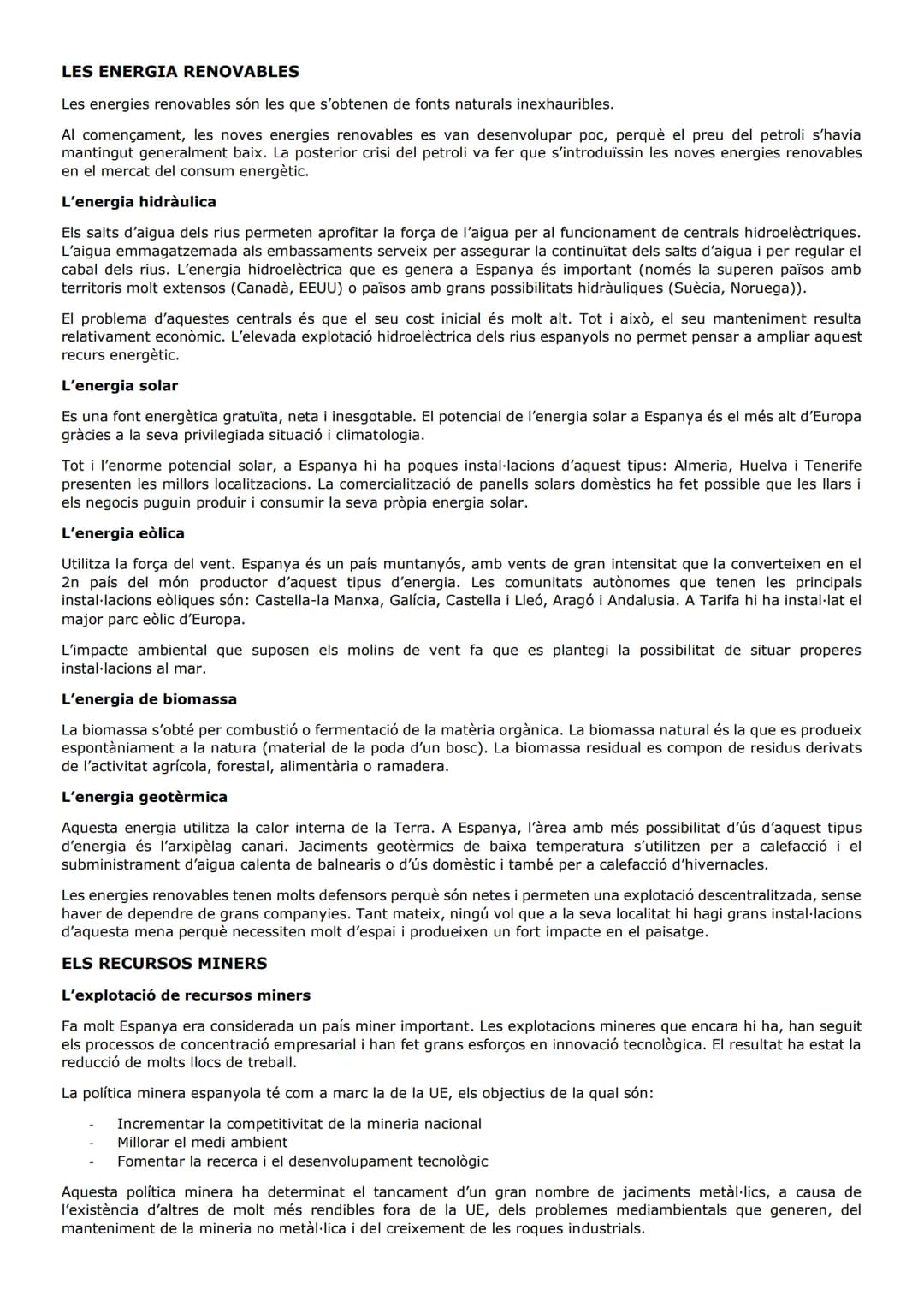 # ELS RECURSOS I L'ENERGIA

LES CONQUES HIDROGRÀFIQUES I ELS RECURSOS HÍDRICS

Espanya és una àrea geogràfica àrida. Aquest alt grau d'aride