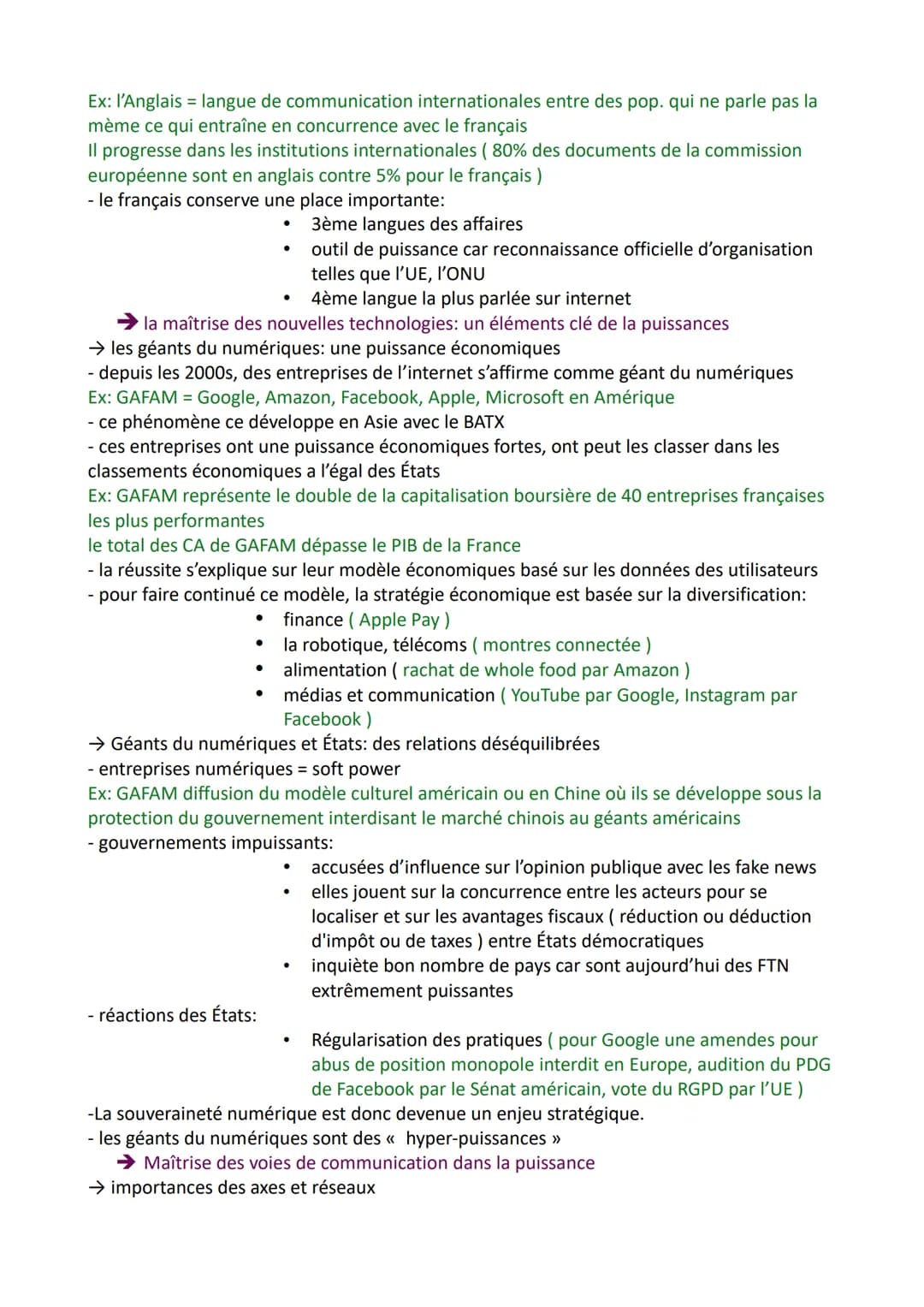 # ANALYSER LES DYNAMIQUES DES PUISSANCES

# INTERNATIONALES

Puissance: capacité qu'a un État à peser dans un rapport de forces donné et de 