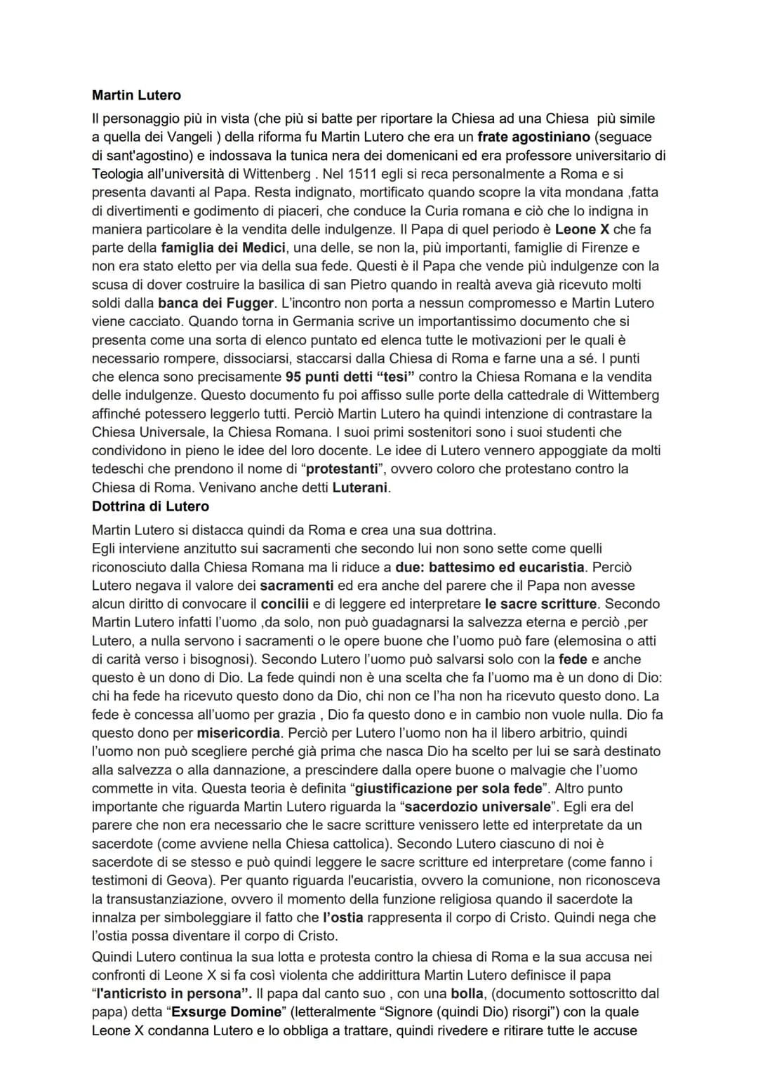 # Martin Lutero

II personaggio più in vista (che più si batte per riportare la Chiesa ad una Chiesa più simile
a quella dei Vangeli) della 