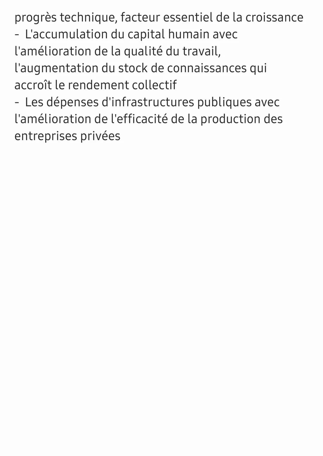 # Chapitre Les facteurs de croissance

La croissance économique est liée à l'évolution en
quantité et en qualité des facteurs de production,