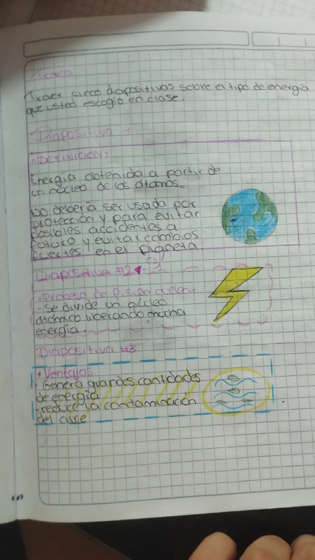 10

Traer cinco diapositivas score el tipo de energía
que usted escogio en clase.

Diapositiva y

DEFINICIÓN:
Energia abtenida a partir de
u