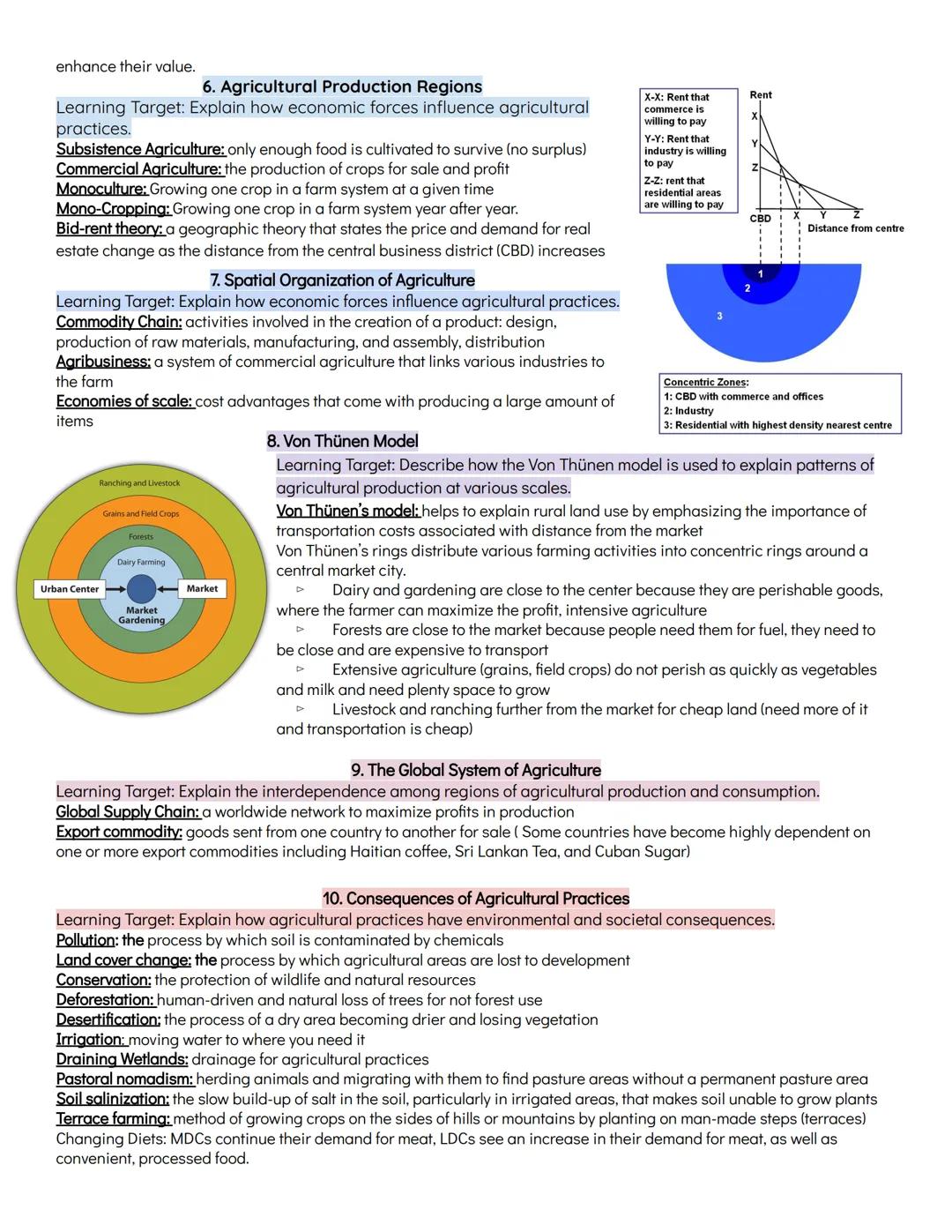 # UNIT FIVE: AGRICULTURE & RURAL LAND-USE PATTERNS & PROCESSES

1. Introduction to Agriculture
Learning Target: Explain the connection betwe