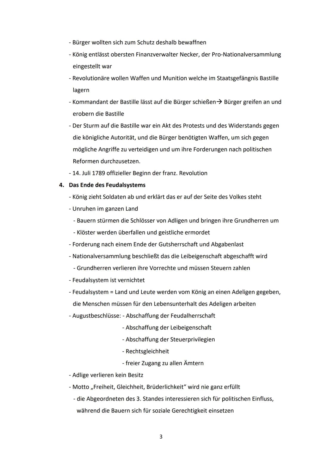 # Abitur Geschichte
Französische Revolution

Gründe: Vorgeschichte:
- Herrschaftsform Monarchie/Absolutismus = ein von Gott eingesetzter Kön