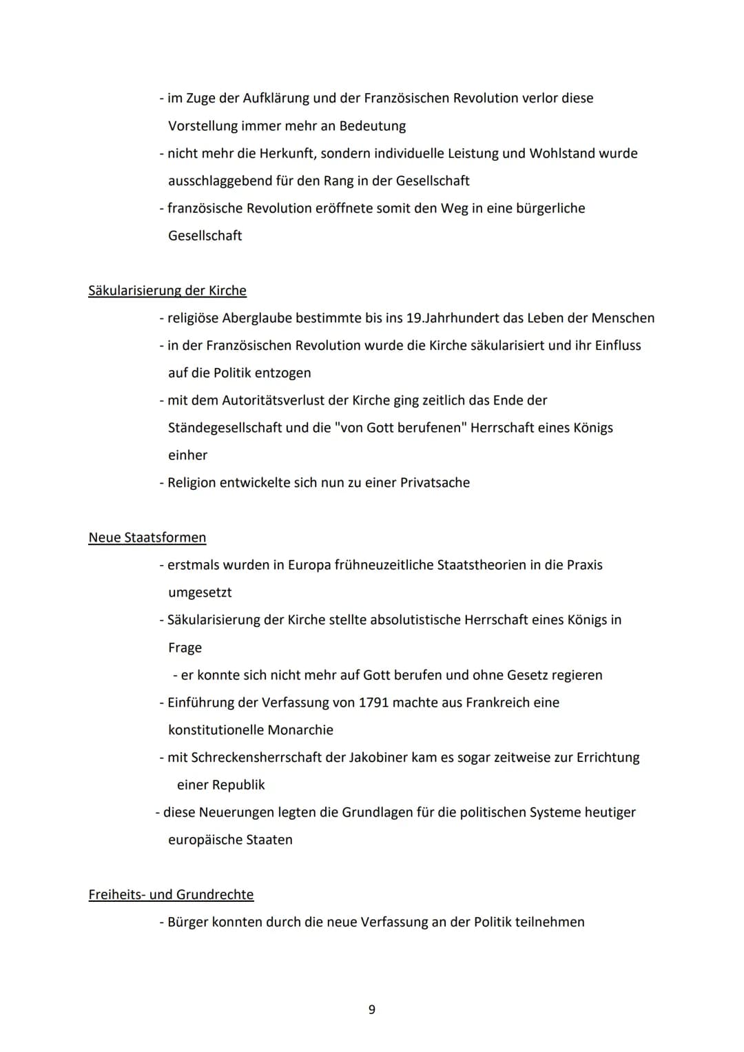 # Abitur Geschichte
Französische Revolution

Gründe: Vorgeschichte:
- Herrschaftsform Monarchie/Absolutismus = ein von Gott eingesetzter Kön