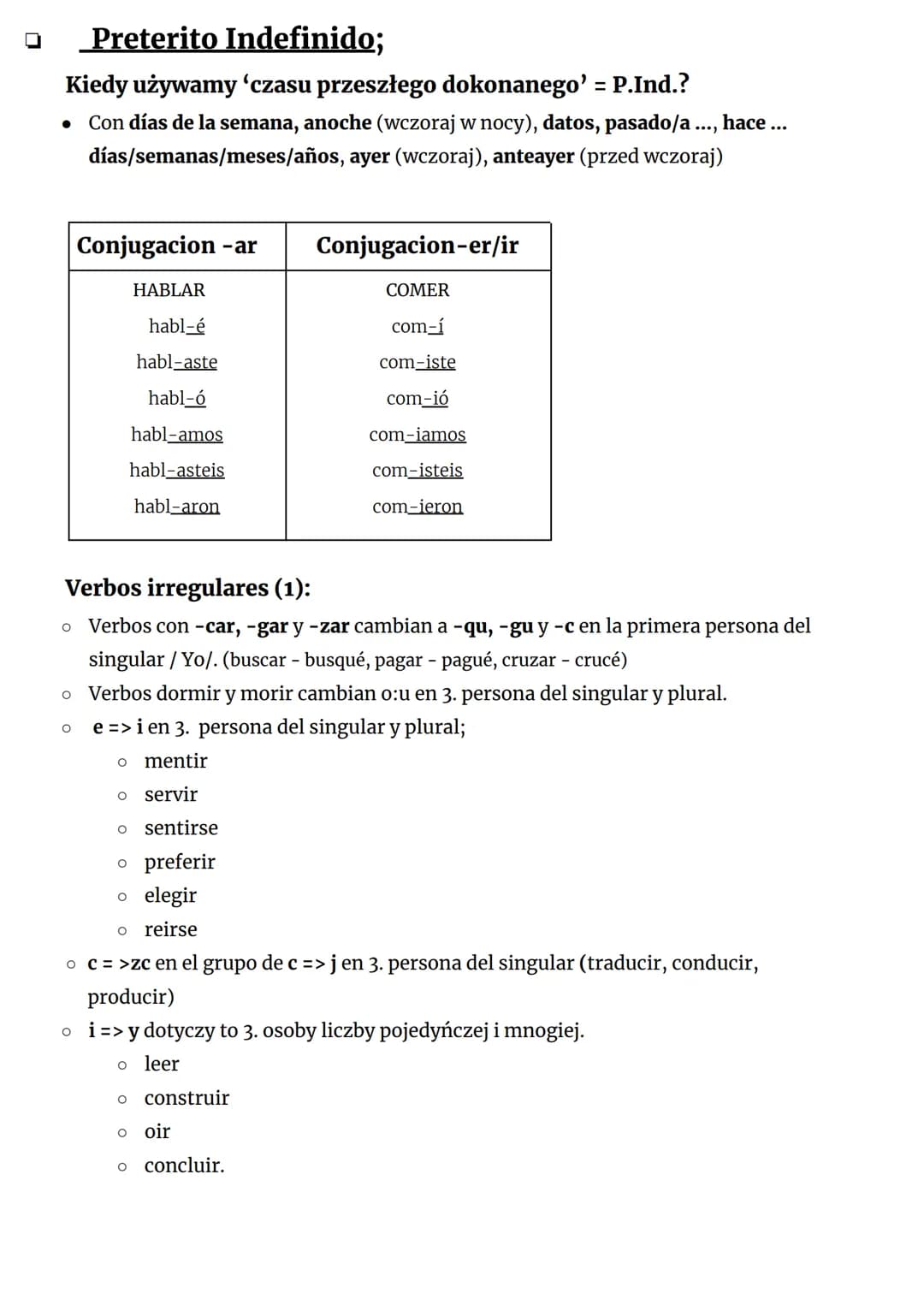 # Español

Presente;

| Conjugacion -ar | Conjugacion-er | Conjugacion-ir |
|---|---|---|
| TRABAJAR | BEBER | VIVIR |
| trabaj-o | beb-o | 