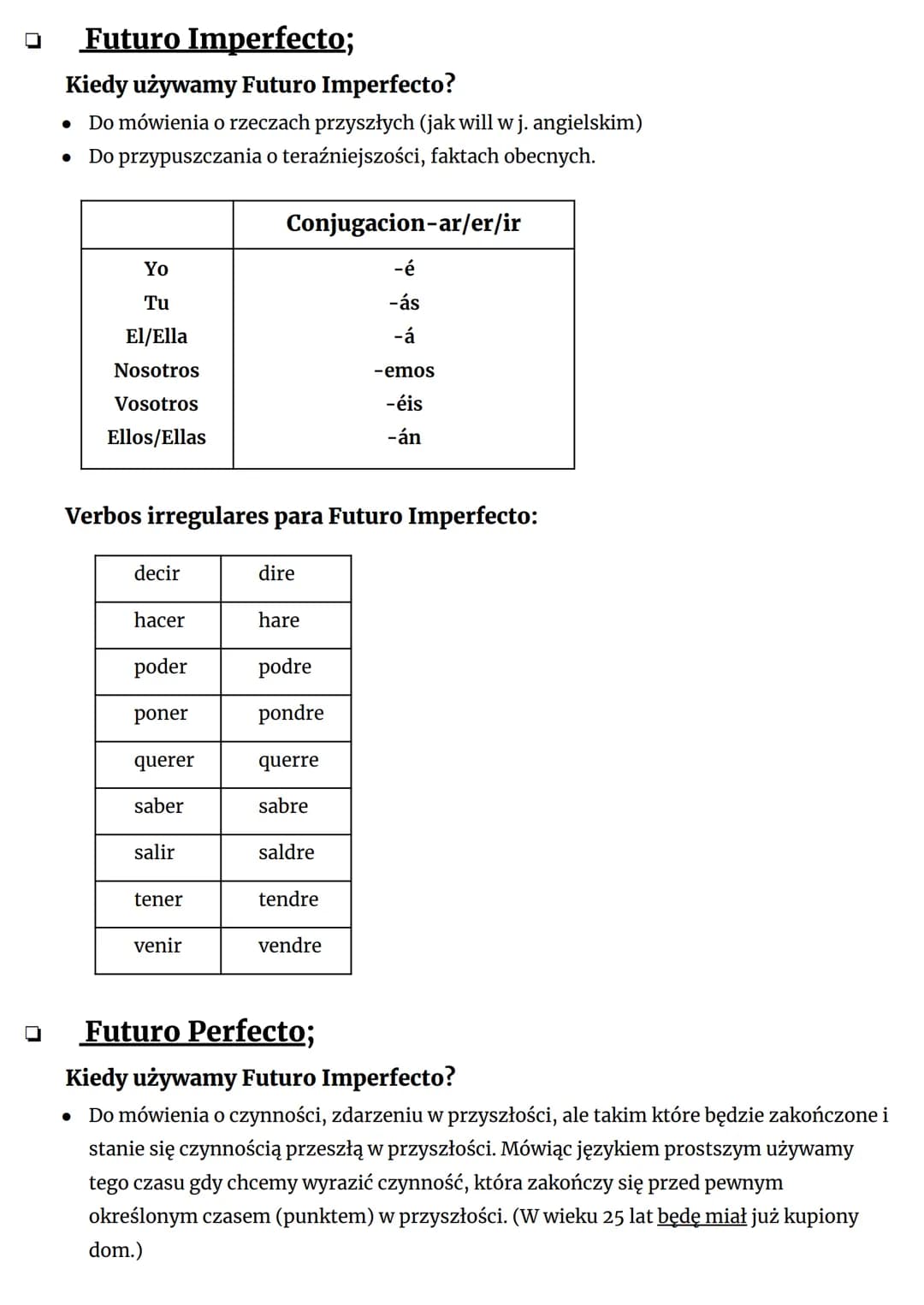 # Español

Presente;

| Conjugacion -ar | Conjugacion-er | Conjugacion-ir |
|---|---|---|
| TRABAJAR | BEBER | VIVIR |
| trabaj-o | beb-o | 