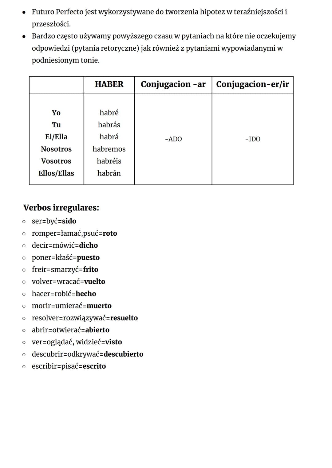 # Español

Presente;

| Conjugacion -ar | Conjugacion-er | Conjugacion-ir |
|---|---|---|
| TRABAJAR | BEBER | VIVIR |
| trabaj-o | beb-o | 