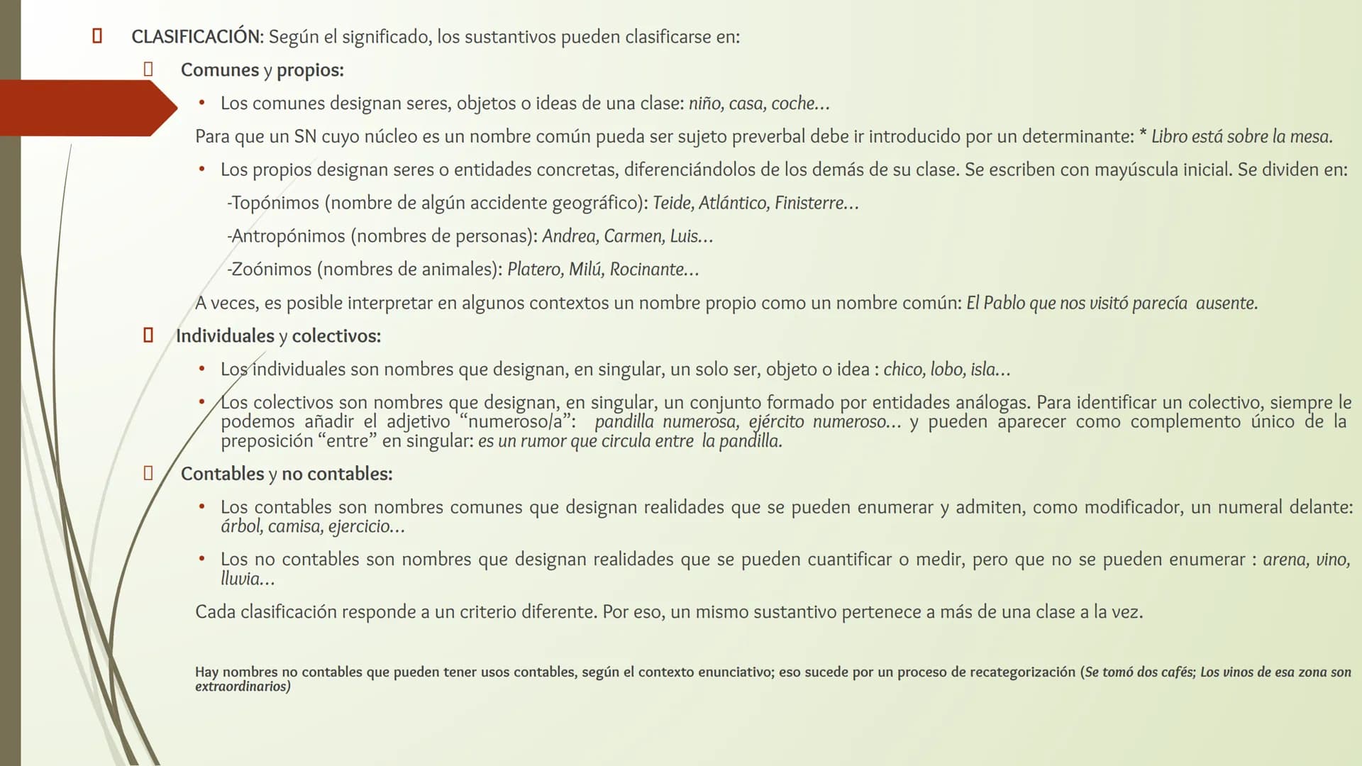 # CLASES DE PALABRAS

LENGUA CASTELLANA # CLASES DE PALABRAS

La Gramática de una lengua tiene dos componentes básicos que nos permiten crea