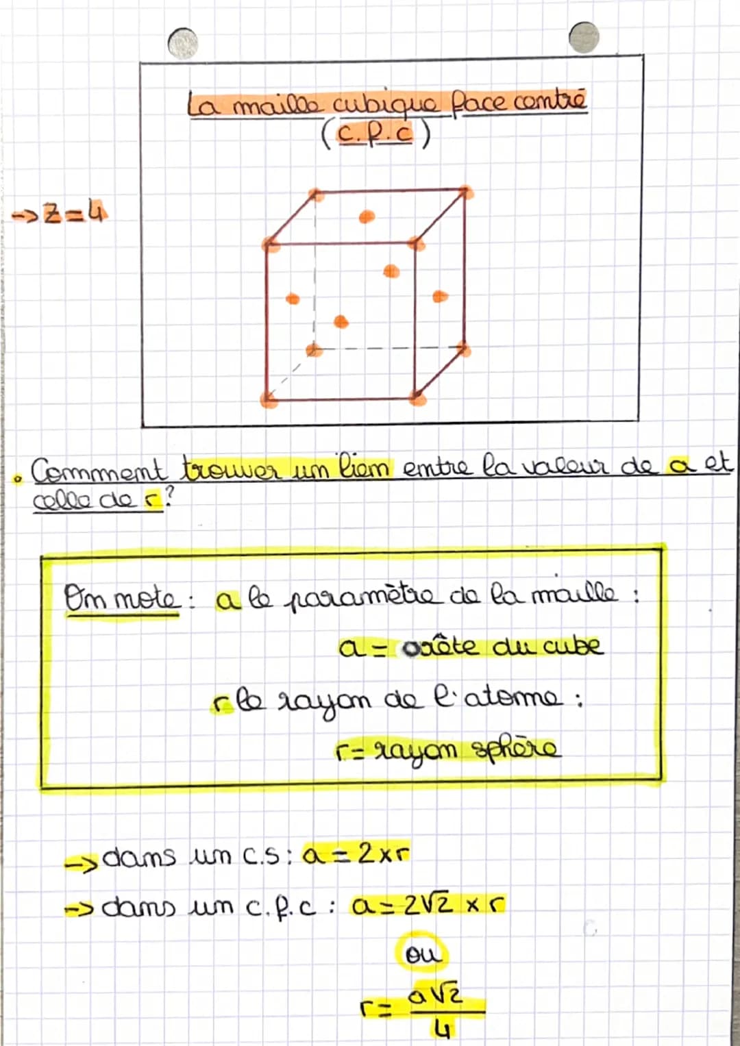 m1

# Des édifices ordommés:
## les cristaux

• Les deux formules de volume à conmaître par♡:

→V(cube) = a3 (a = un côté du cube).

-> V(sp