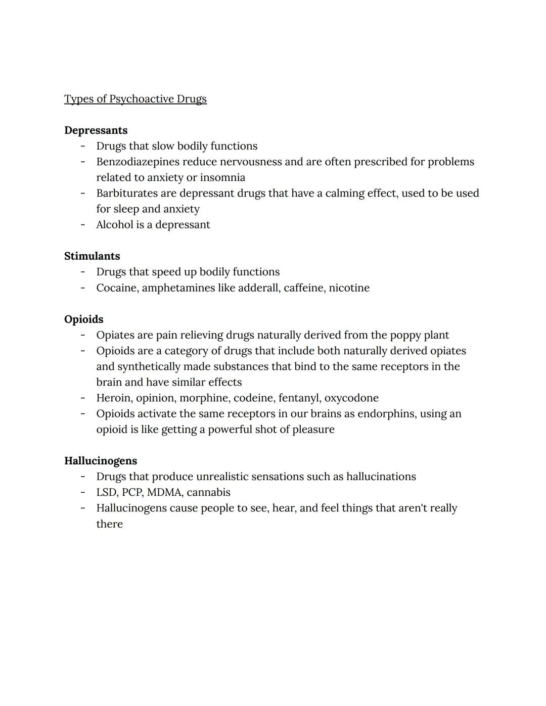 # Psychoactive Drugs and Consciousness

- Psychoactive drugs are substances that alter mental functioning, when you
take them they alter you